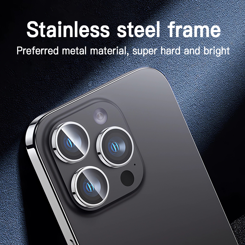 Película protetora de lente de câmera de iPhone de vidro temperado colorido resistente a arranhões de safira austríaca