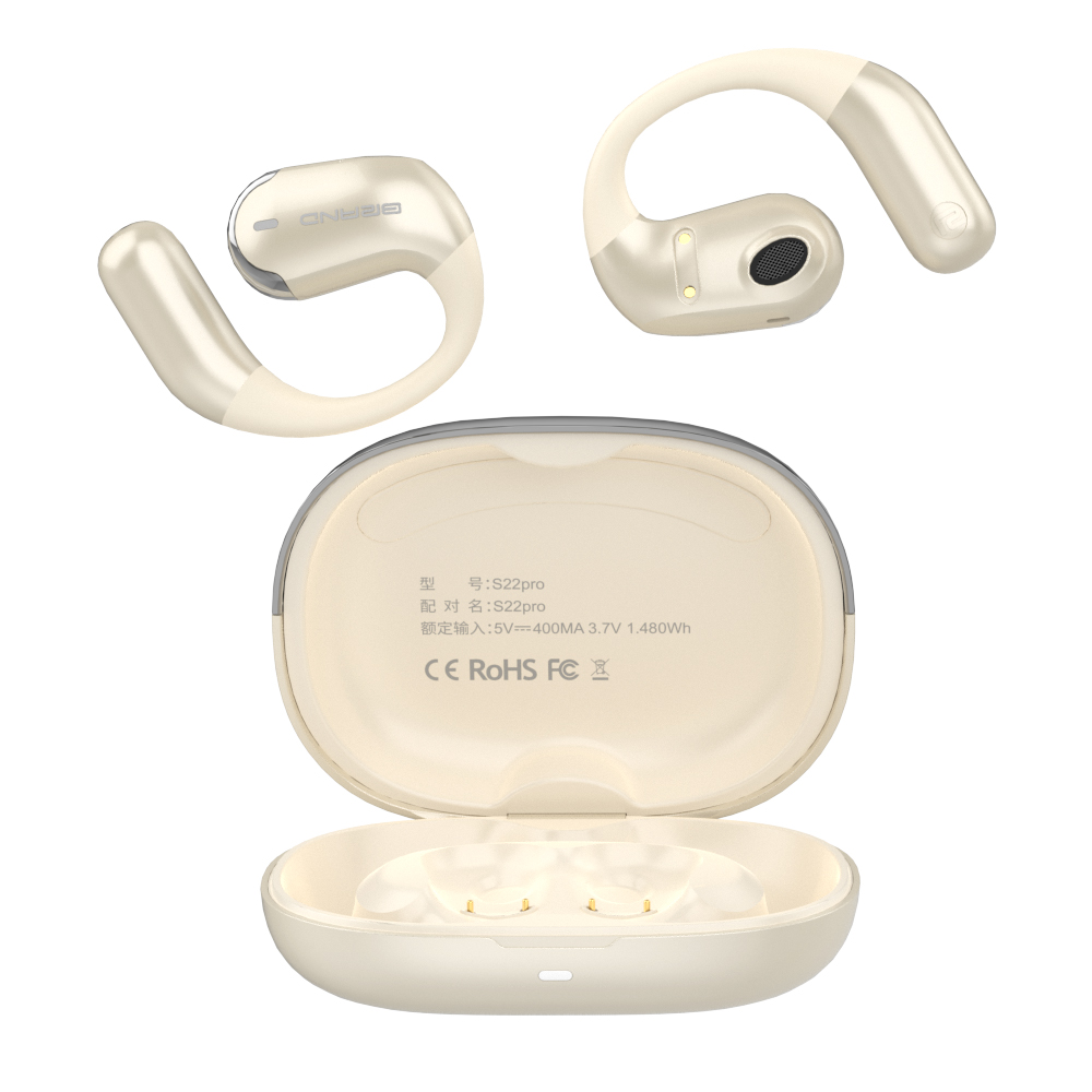 S22pro Novo Design OWS Fones de ouvido Bluetooth sem fio de orelha aberta de silicone